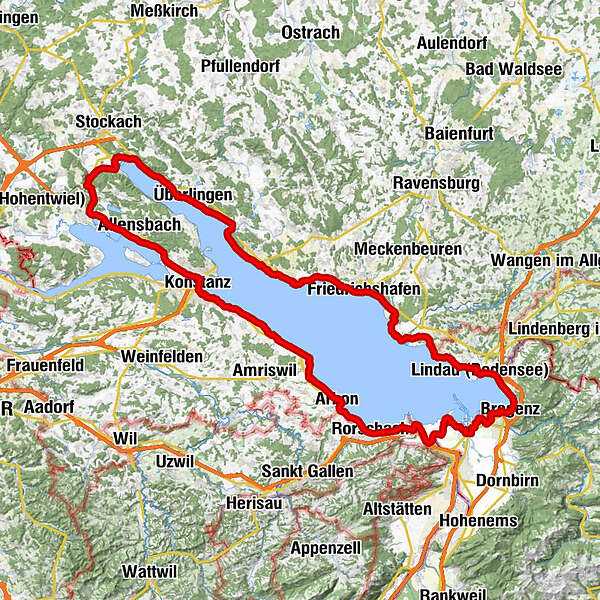 Wie lang ist der Radweg um den Bodensee?